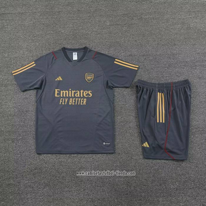Chandal del Arsenal 2023 2024 Manga Corta Gris - Pantalon Corto
